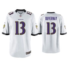 Men's Baltimore Ravens #13 Devin Duvernay White Game Jersey