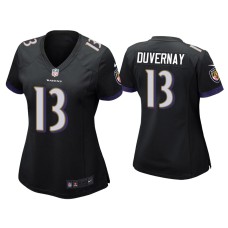 Women's Baltimore Ravens #13 Devin Duvernay Black Game Jersey