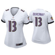 Women's Baltimore Ravens #13 Devin Duvernay White Game Jersey