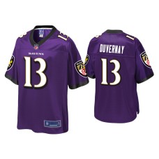 Men's Baltimore Ravens #13 Devin Duvernay Purple Pro Line Jersey