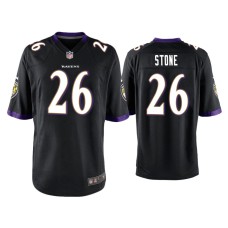 Men's Baltimore Ravens #26 Geno Stone Black Game Jersey