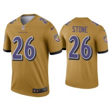 Men's Baltimore Ravens #26 Geno Stone Gold Inverted Legend Jersey