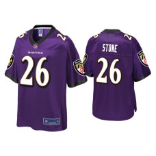 Men's Baltimore Ravens #26 Geno Stone Purple Pro Line Jersey