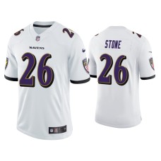 Men's Baltimore Ravens #26 Geno Stone Vapor Limited White Jersey