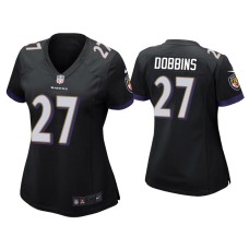 Men's Baltimore Ravens #27 J.K. Dobbins Black 2020 NFL Draft Game Jersey