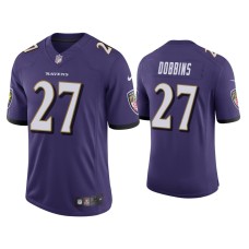 Men's Baltimore Ravens #27 J.K. Dobbins Purple 2020 NFL Draft Vapor Limited Jersey