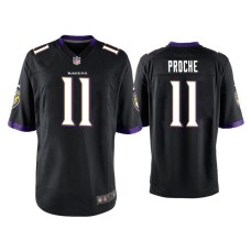 Men's Baltimore Ravens #11 James Proche Black Game Jersey