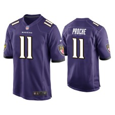 Men's Baltimore Ravens #11 James Proche Purple Game Jersey