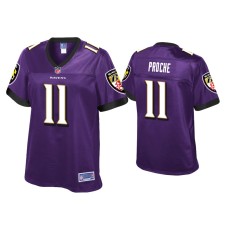 Women's Baltimore Ravens #11 James Proche Purple Pro Line Jersey