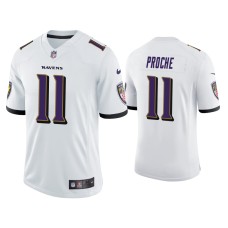 Men's Baltimore Ravens #11 Vapor Limited James Proche Ravens White Jersey