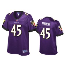 Women's Baltimore Ravens #45 Jaylon Ferguson Purple Pro Line Jersey