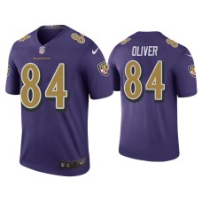 Men's Baltimore Ravens #84 Color Rush Legend Josh Oliver Purple Jersey