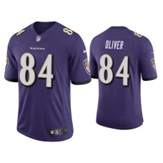 Men's Baltimore Ravens #84 Josh Oliver Vapor Limited Purple Jersey