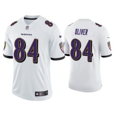 Men's Baltimore Ravens #84 Josh Oliver Vapor Limited White Jersey