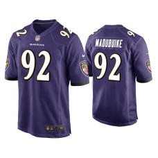 Men's Baltimore Ravens #92 Justin Madubuike Purple Game Jersey