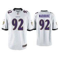 Men's Baltimore Ravens #92 Justin Madubuike White Game Jersey