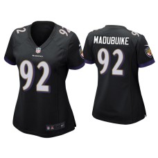 Women's Baltimore Ravens #92 Justin Madubuike Black Game Jersey