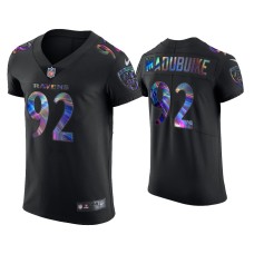 Men's Baltimore Ravens #92 Justin Madubuike Black Golden Edition Holographic Jersey