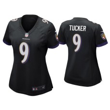 Women's Baltimore Ravens #9 Justin Tucker Black Game Jersey