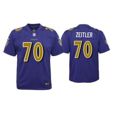 Youth Baltimore Ravens #70 Kevin Zeitler Purple Color Rush Game Jersey