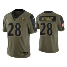 Men's Baltimore Ravens #28 Latavius Murray Olive 2021 Salute To Service Limited Jersey