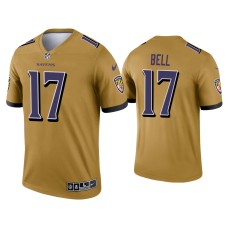 Men's Baltimore Ravens #17 Le'Veon Bell Gold Inverted Legend Jersey