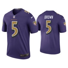 Men's Baltimore Ravens #5 Color Rush Legend Marquise Brown Purple Jersey