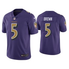 Men's Baltimore Ravens #5 Color Rush Limited Marquise Brown Purple Jersey