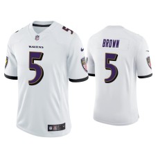 Men's Baltimore Ravens #5 Marquise Brown Vapor Limited White Jersey