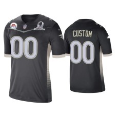 Men's Baltimore Ravens #00 Custom 2021 AFC Pro Bowl Game Anthracite Jersey