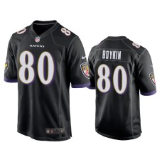 Men's Baltimore Ravens #80 Miles Boykin Black NFL Draft Game Jersey