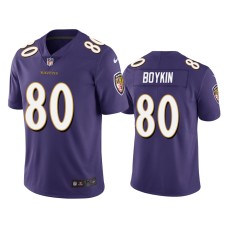 Men's Baltimore Ravens #80 Miles Boykin Purple NFL Draft Vapor Limited Jersey