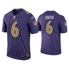 Men's Baltimore Ravens #6 Color Rush Legend Patrick Queen Purple Jersey