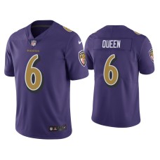 Men's Baltimore Ravens #6 Color Rush Limited Patrick Queen Purple Jersey