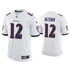 Men's Baltimore Ravens #12 Rashod Bateman Vapor Limited White Jersey