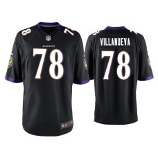 Men's Baltimore Ravens #78 Alejandro Villanueva Black Game Jersey