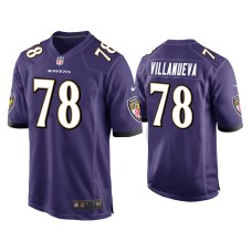 Men's Baltimore Ravens #78 Alejandro Villanueva Purple Game Jersey