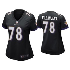 Women's Baltimore Ravens #78 Alejandro Villanueva Black Game Jersey