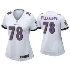 Women's Baltimore Ravens #78 Alejandro Villanueva White Game Jersey