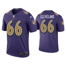 Men's Baltimore Ravens #66 Color Rush Legend Ben Cleveland Purple Jersey