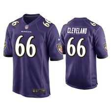 Men's Baltimore Ravens #66 Ben Cleveland Purple Game Jersey