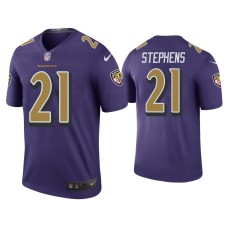 Men's Baltimore Ravens #21 Color Rush Legend Brandon Stephens Purple Jersey