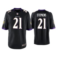 Men's Baltimore Ravens #21 Brandon Stephens Black Game Jersey