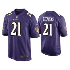 Men's Baltimore Ravens #21 Brandon Stephens Purple Game Jersey