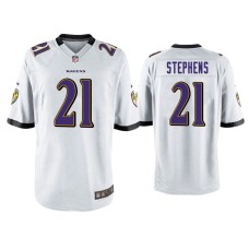 Men's Baltimore Ravens #21 Brandon Stephens White Game Jersey