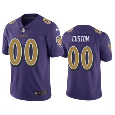 Men's Baltimore Ravens #00 Nike Custom Purple Color Rush Limited Jersey