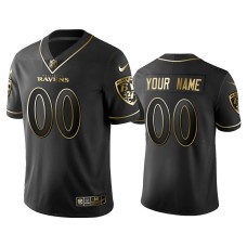 Men's Baltimore Ravens #00 2019 Golden Edition Vapor Untouchable Limited Custom Black Jersey