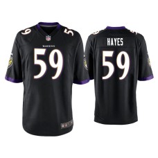 Men's Baltimore Ravens #59 Daelin Hayes Black Game Jersey