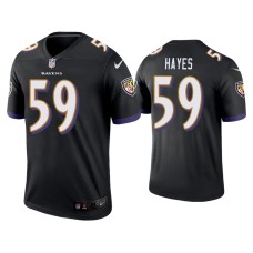 Men's Baltimore Ravens #59 Daelin Hayes Black Legend Jersey