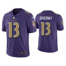 Men's Baltimore Ravens #13 Color Rush Limited Devin Duvernay Purple Jersey